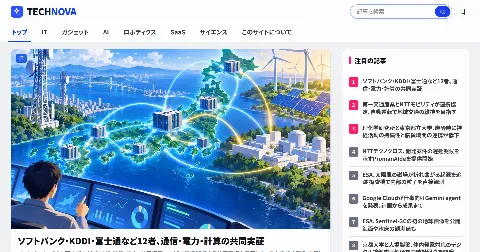 TECHNOVA のトップ画面