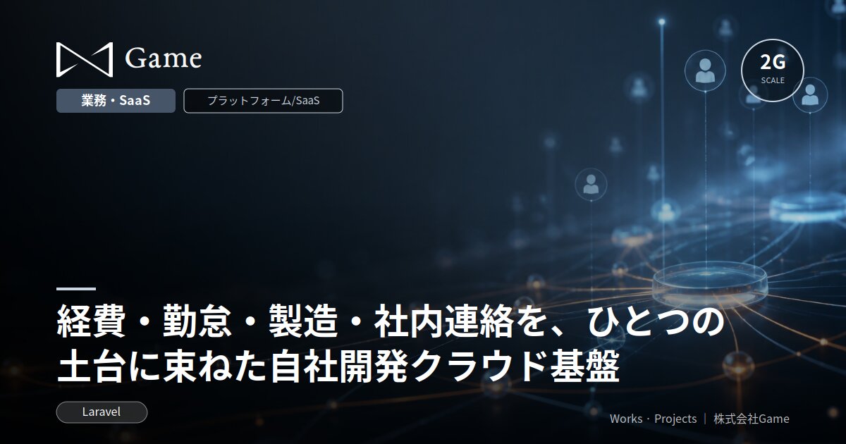 経費・勤怠・製造・社内連絡を、ひとつの土台に束ねた自社開発クラウド基盤